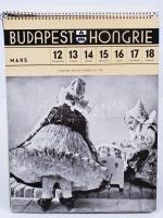1939 Budapest francia nyelvű reklámos, képes naptár / Picture calendar in French