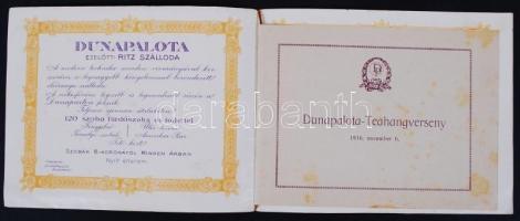 1916 Duna Palota Teahangverseny reklámnyomtatvány