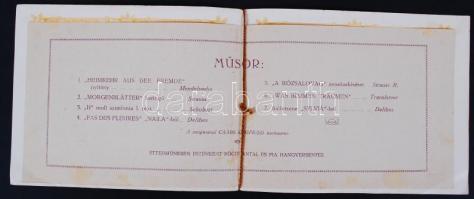 1916 Duna Palota Teahangverseny reklámnyomtatvány