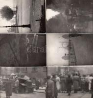 1956 21 db 6x9 cm-es fénykép az 1956-os forradalom eseményeiről, helyszínekről