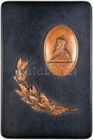 1938. "Az Esztergomi Dalosünnepély Emlékére Szent István Évében" Br ovális plakett (100x70mm) fa falra akasztható talapzaton babérág motívummal (27,5x18,5cm) T:2