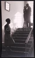 Cca 1960-1965 Krisch Béla: In the staircase; vintage fotóművészeti alkotás, szerzői pecséttel 23x13 cm
