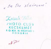 Cca 1960-1965 Krisch Béla: In the staircase; vintage fotóművészeti alkotás, szerzői pecséttel 23x13 ...