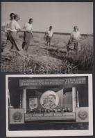cca 1950-1960 9 db fényképből álló szocreál fotótétel: jelképek, feliratok, propaganda képek; 7 db 9x12 cm, 2 db 13x18 cm