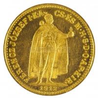 1912. 10K Au Ferenc József (3.44g/0.900) T:1- Hungary 1912. 10 Korona Au Franz Joseph I (3.44g/0.900) C:AU