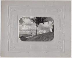 1940 Klell Kálmán (1897–1980): Út a végtelenbe (Rozsnyó); vintage kép, fotóméret 9x12 cm;  díszes paszpartu karton 18x22 cm