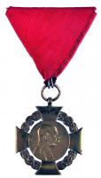 1908. Polgári Jubileumi Kereszt aranyozott Br kitüntetés mellszalagon T:2 Hungary 1908. Diamond Jubilee Cross for the Civil List gilt Br decoration on ribbon C:XF
