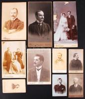 cca 1880-1900 10 db férfi keményhátú fotó