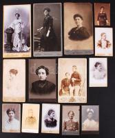 cca 1880-1900 14 db női keményhátú fotó