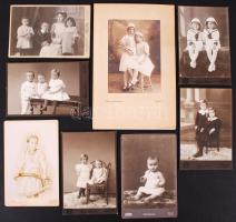 cca 1880-1900 14 db gyermek keményhátú fotó