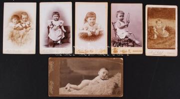 cca 1880-1900 14 db gyermek keményhátú fotó