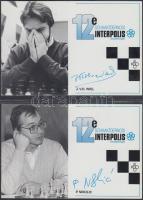 Schaaktoernooi Interpolis / chess tournament - 10 unused cards with chess players, from different ye...
