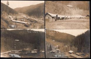 1917 Hadifogolytábor a Kárpátokban, Bärenlager Geba 8, 4db fotó /  Austro-Hungarian POW camp in the Carpathians, 4 photos, 14x9cm