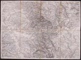cca 1900 Belényes és Sulest katonai vászontérkép / Military map mounted on linen, 38x52cm