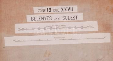 cca 1900 Belényes és Sulest katonai vászontérkép / 
Military map mounted on linen, 38x52cm