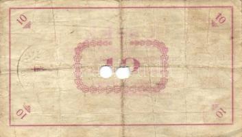 Pápa 1919. május 8. "Pápai csekk" 10K (5x) + 20K (5x) + 50K mind lyukasztással érvénytelen...