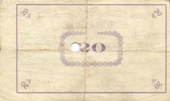 Pápa 1919. május 8. "Pápai csekk" 10K (5x) + 20K (5x) + 50K mind lyukasztással érvénytelen...