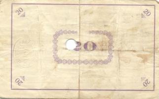 Pápa 1919. május 8. "Pápai csekk" 10K (5x) + 20K (5x) + 50K mind lyukasztással érvénytelen...