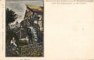 Stuttgart, electrical engineering and arts and crafts exhibition, mill (cut)