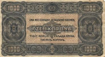 1923. 1000K T.W. nyomdahely jelöléssel és "8 FILLÉR - NYOLC FILLÉR" felülnyomással T:III