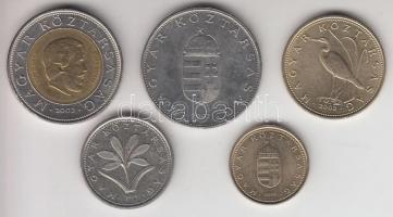 2002. 1Ft + 2Ft + 5Ft + 10Ft + 100Ft "Kossuth" T:1-,2