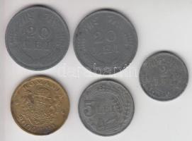 Románia 1941-46. 2L + 5L + 20L (2x) + 2000L T:2,2- Romania 1941-46. 2 Lei + 5 Lei + 20 Lei (2x) + 2000 Lei C:XF,VF