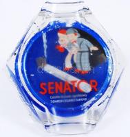 Senator pénztartó üvegtál,  hibátlan, 23×20 cm