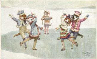 Cats, ice skating, s: Arthur Thiele