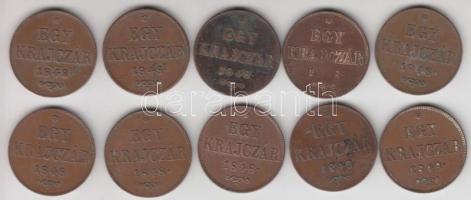 1848. 1Kr (10x) T:2,2-