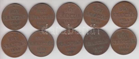 1848. 1Kr (10x) T:2,2-