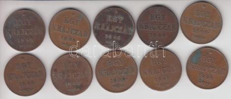 1848. 1Kr (10x) T:2,2-