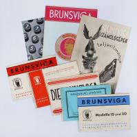 Cca 1940-1960 reklámfüzetek, vasáruk, szerszámok, faáruk kivonatos árjegyzéke, több lapon bele firká...