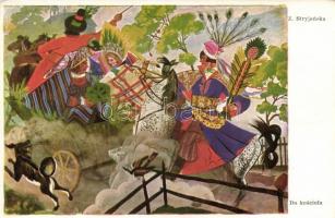 7 db régi művészlap / 7 artist cards, pinx. Z. Stryjenska