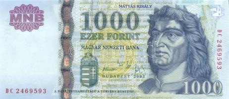 2005. 1000Ft (3x) egymásutáni sorszámmal T:I