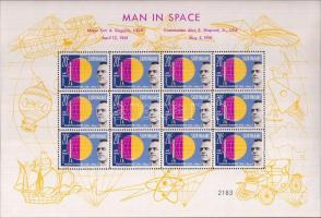 1961 Űrhajózás sor 2 klf színárnyalatban Mi 406-407 + 2-2 db (klf színárnyalatú) 12-es kisív