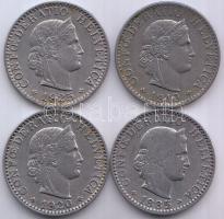 Svájc 1885-1925. 20R (4x) T:2,2-
Switzerland 1885-1925. 20 Rappen, alltogether (4x) C:XF,VF