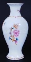 Hollóházi virágos váza, kézzel festett, jelzett, hibátlan, m:30 cm