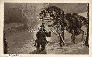 Territory of the enemy, soldiers with horse