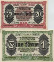 Nezsider/hadifogolytábor 1916.július 1. 20f + 1K T:I