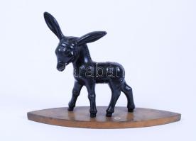 Sorszámozott szamár figura, festett fa, m:17 cm, h:26 cm