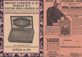 Cca 1930 német reklám plakát: fogkrém, szivar, könyv, 22×15 cm