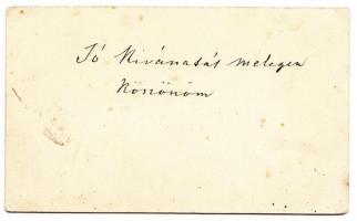 cca 1900 Gróf Benyovszky Sándor (1838-1913) országgyűlési képviselő névjegykártyája saját kezű köszö...