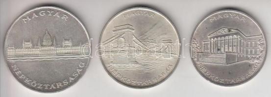 1956. 10Ft + 20Ft + 25Ft Ag "10 éves a Forint" sor T:1-