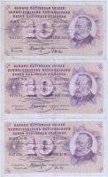 Svájc 1963-1971-1973. 10Fr (3x) T:III Switzerland 1963-1971-1973. 10 Francs (3x) C:F