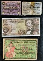 Ausztria / Osztrák-Magyar Bank 21db-ból álló bankjegy tétel néhány városi kiadással T:vegyes