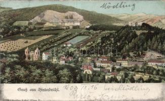 2 db régi osztrák városképes lap: Villach-Warmbad, Hinterbrühl / 2 old Austrian postcards