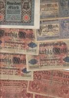 Németország 1910-1930-as évek 80db vegyes bankjegy császárság idejétől kezdve T:vegyes Germany 1910-1930s 80pcs of mixed banknotes C:mixed