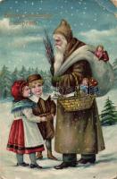 10 db régi motívumlap: gyerek és üdvözlőlapok, benne két litho / 10 motive cards: children, greeting...