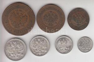 Oroszország 1881. 5k + 1911. 1k + 1916. 3k T:2,2-,3 + 1912-16. 5k Ag + 10k Ag + 15k Ag + 20k Ag T:1-...