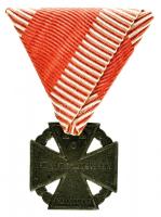 1916. "Károly-Csapatkereszt" cink kitüntetés mellszalaggal T:2 Hungary 1916. "Karl Troop Cross" zinc decoration with ribbon C:XF